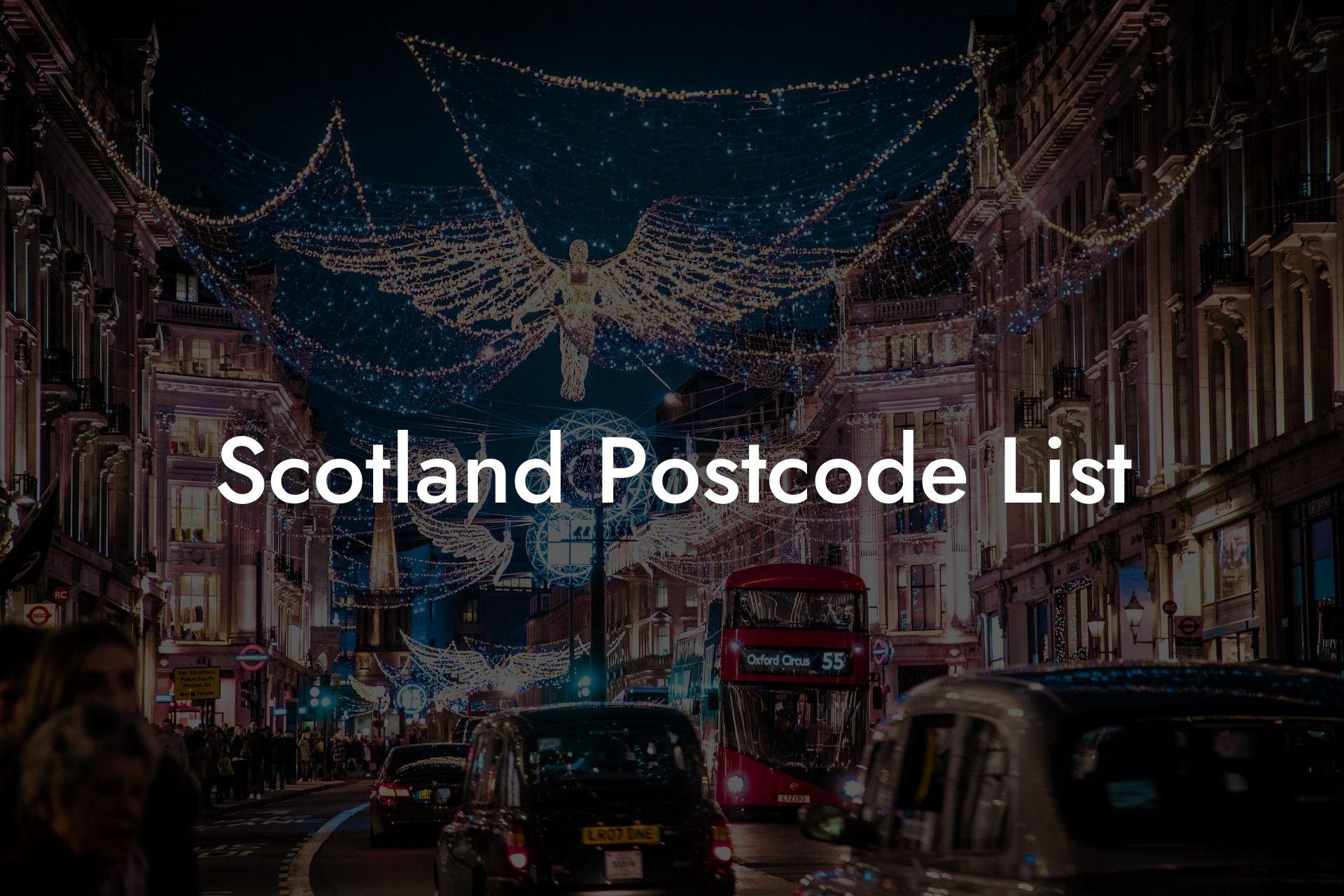 Scotland postcodes