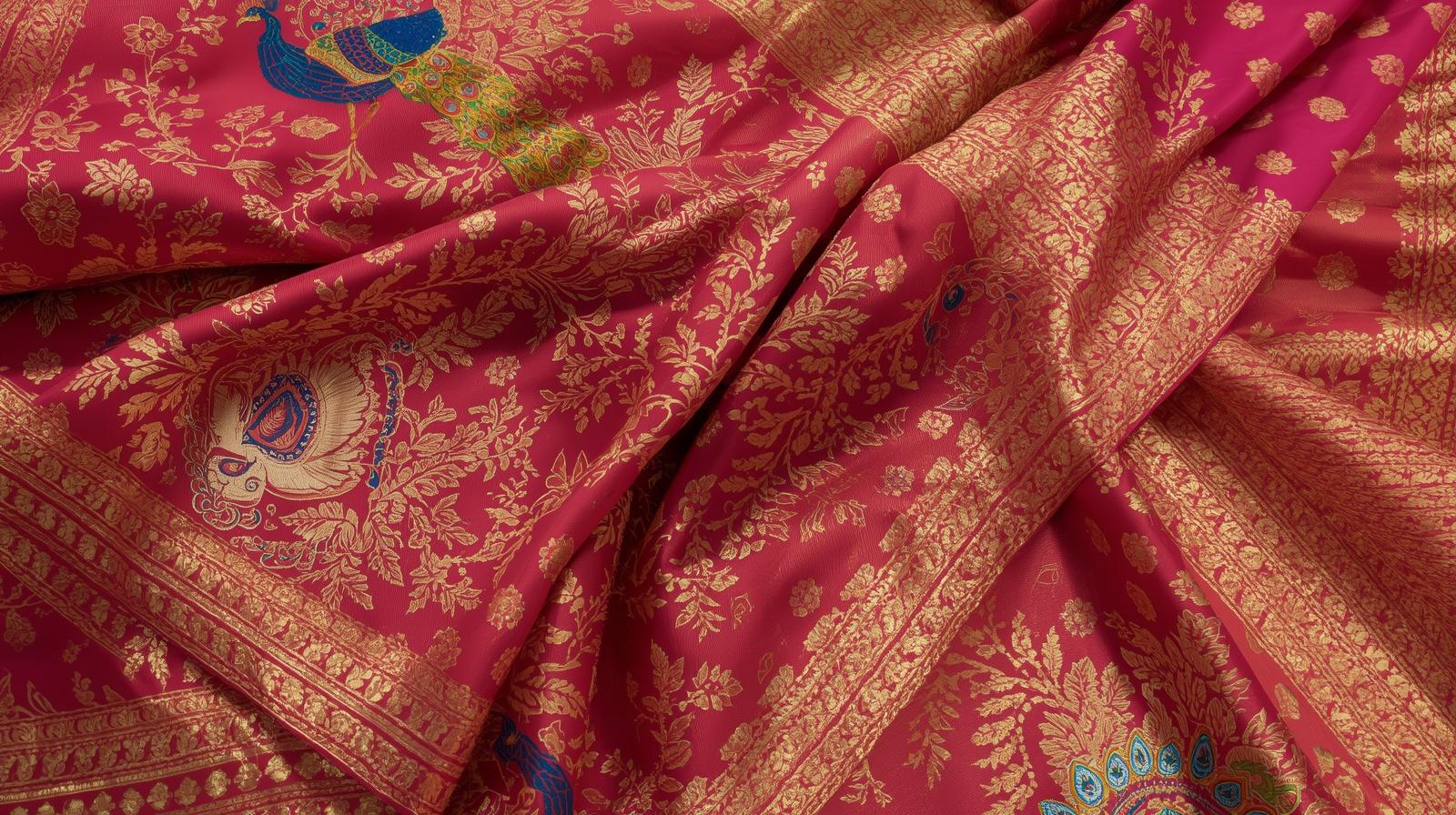 “Handwoven Paithani saree from Yeola featuring lotus design on the pallu and rich silk fabric in royal blue.”